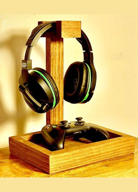 Стійка для навушників з дерева Дисакорд каррі (НУП-006403) No Brand (328414313)