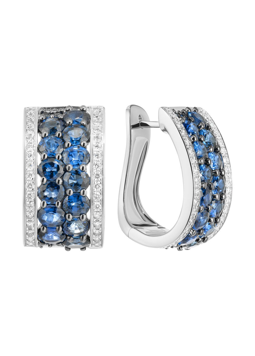 Серьги из белого золота с бриллиантами и сапфирами Zarina (334876241)