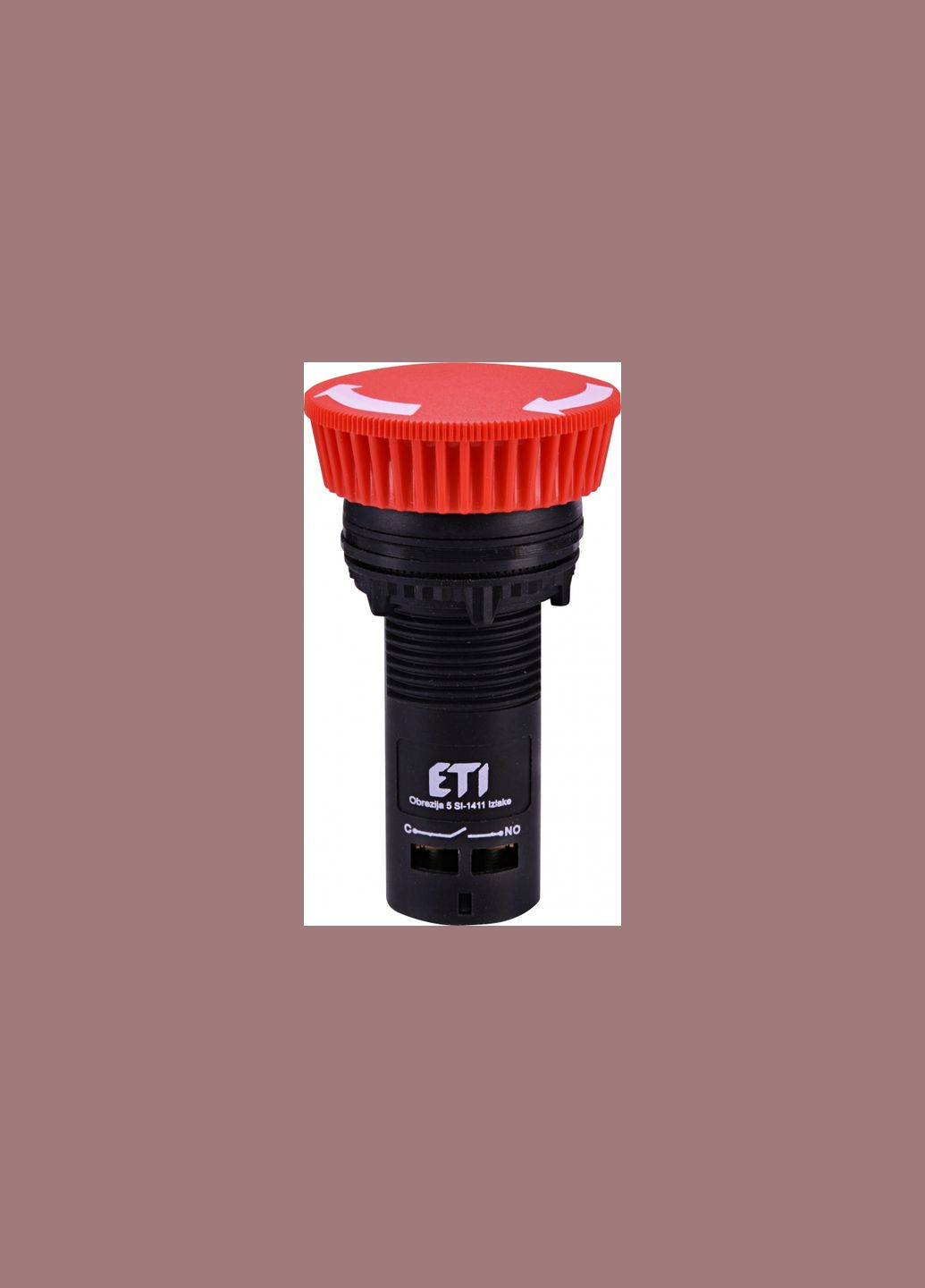 Кнопка управления 1NO 22мм без подсветки красное отключение поворотом [4771482] ECM-T10-R ETI (344534964)