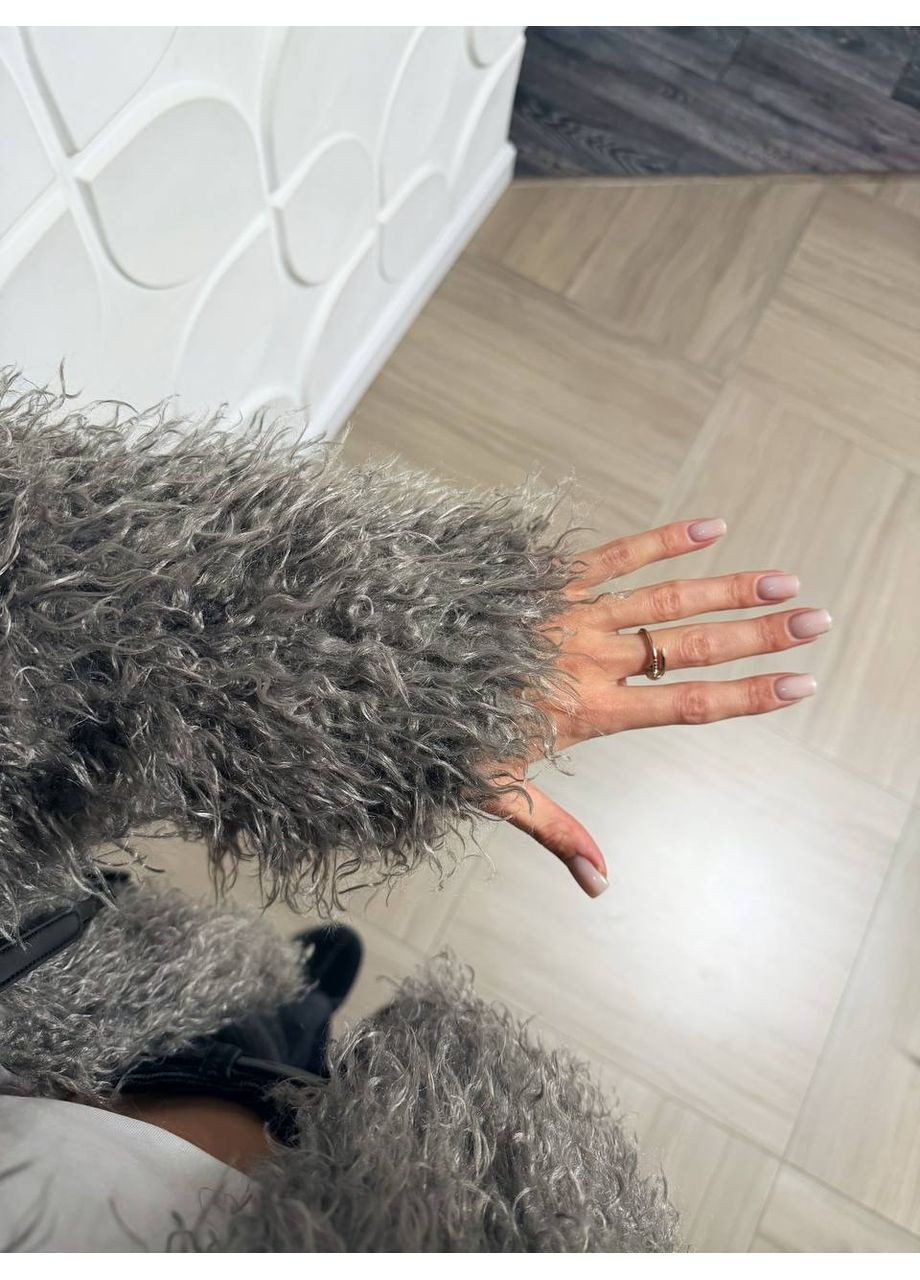 Шуба з еко хутра, колір Сірий Fashion (371141319)