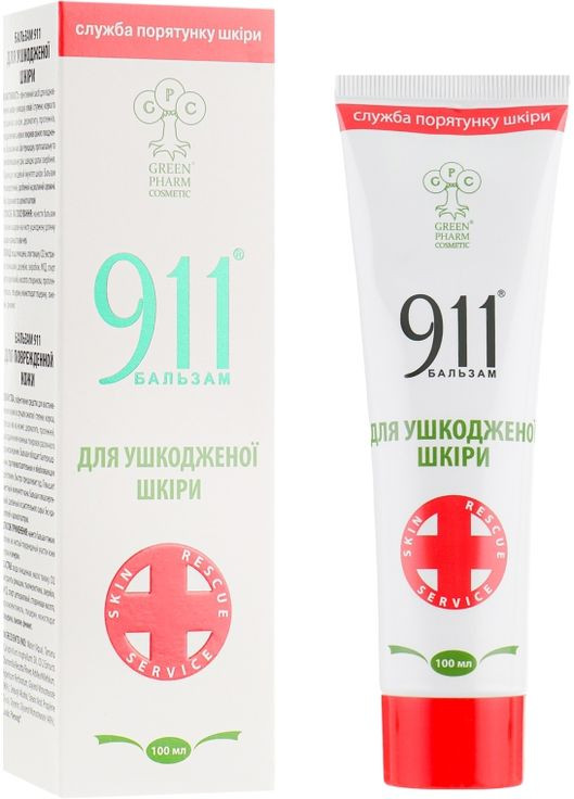 Бальзам 911 "Для пошкодженої шкіри" 100ml (204087-52339) Green Pharm Cosmetic (368628492)