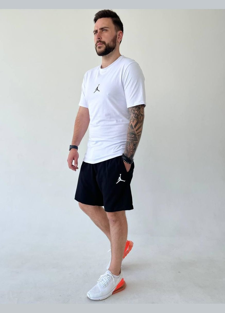 Біла 2 в 1 футболка + шорти тканина стрейч високої якості No Brand