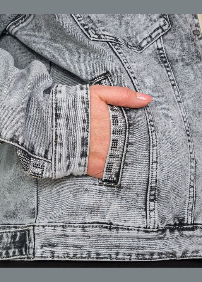 Серый женский пиджак lj a373 Alenka Plus - демисезонный