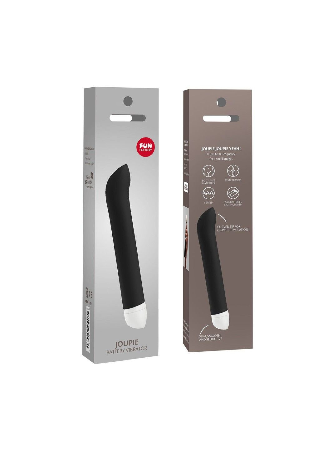 Вібратор для точки G JOUPIE, чорний, діаметр 2,5 см, на батарейках Fun Factory (334000915)