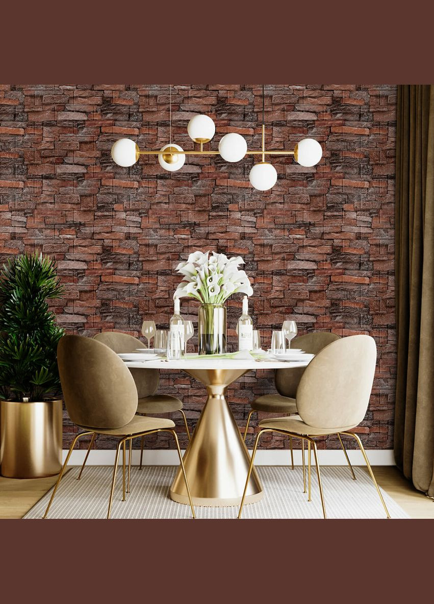 Самоклеющаяся декоративная 3D панель под кирпич красный песчаник 700х770х5мм (058) SW-00000177 Sticker Wall (316100963)