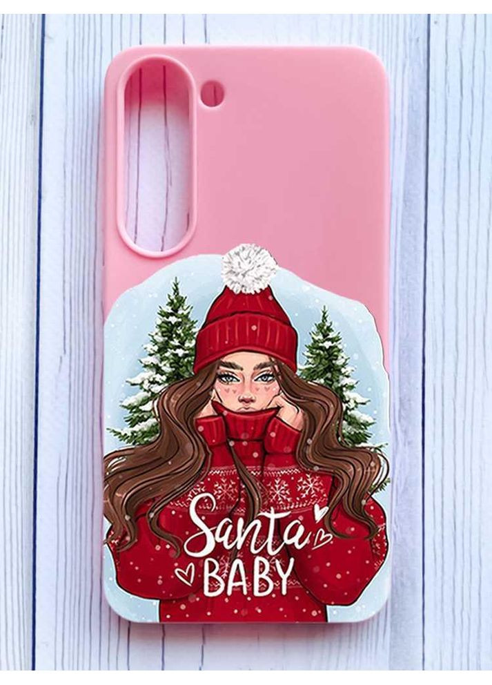 Матовий рожевий чохол на Samsung Galaxy S23 Дівчина в червоному (принт 189) Creative (362969670)