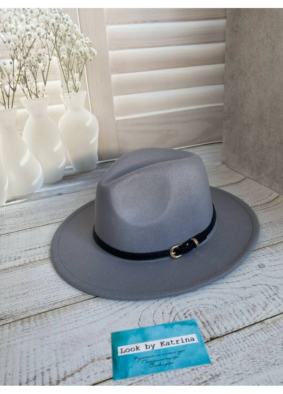 Капелюх федора с ремешком поля 7 см No Brand (365755197)