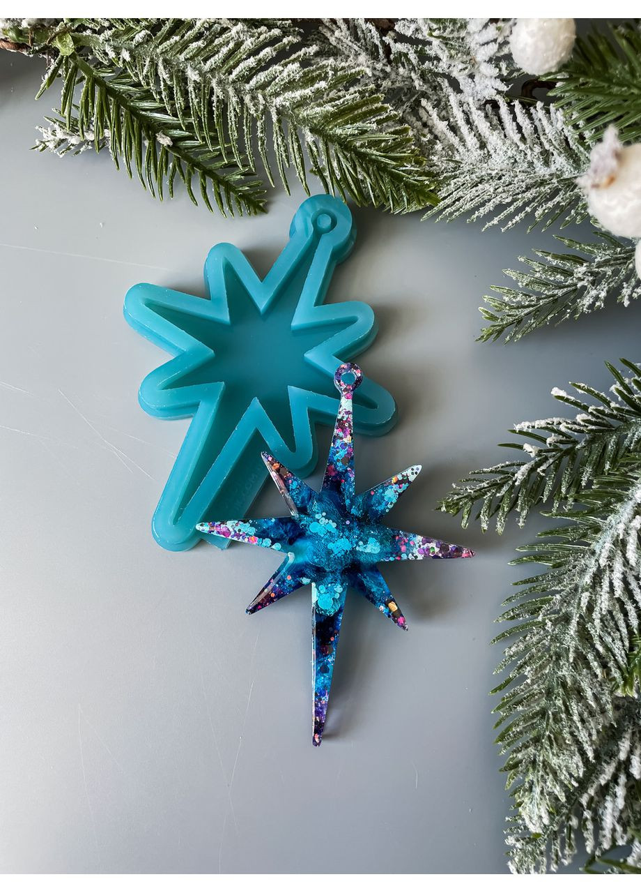 Молд Зірка форма для новорічних іграшок на ялинку силіконова форма для епоксидної смоли No Brand (370566920)