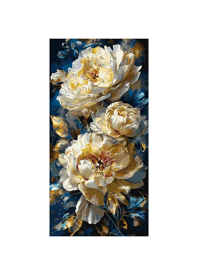 Картина по номерам "Королевские пионы" LW5185 с красками металлик 40х80 см Origami (395606344)