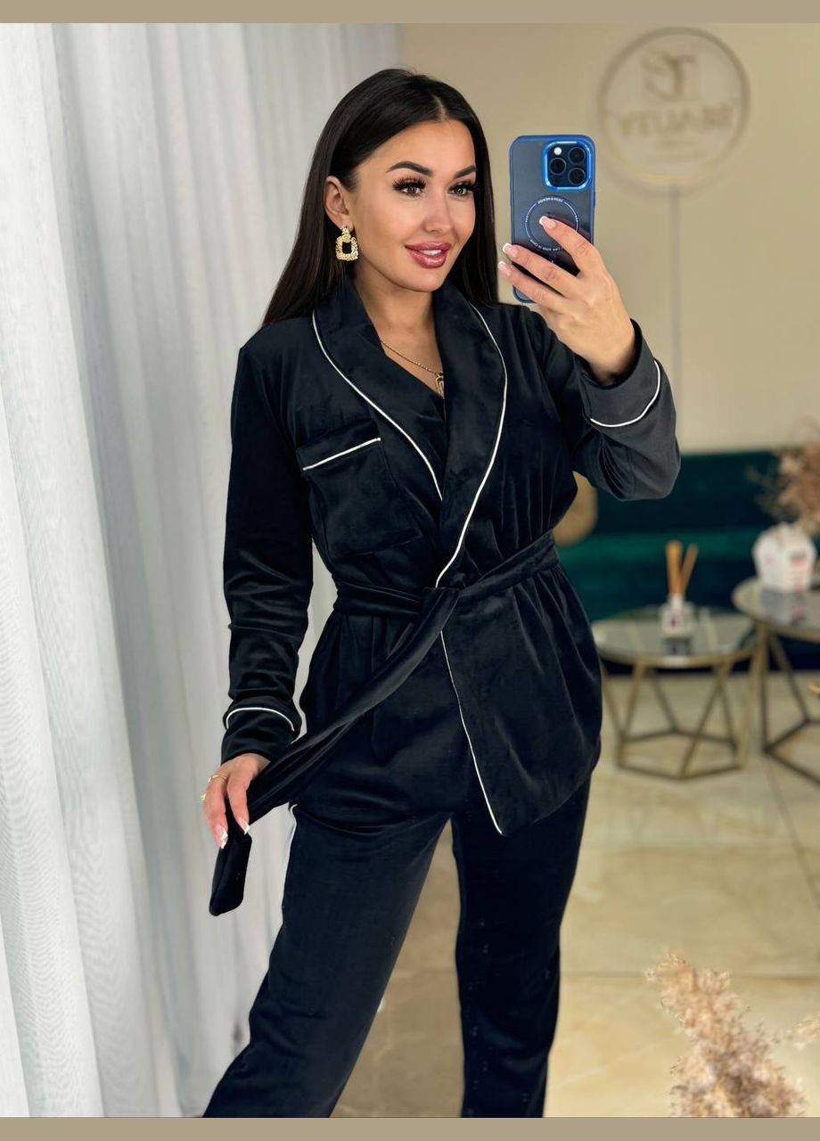 Черная всесезон пижама No Brand