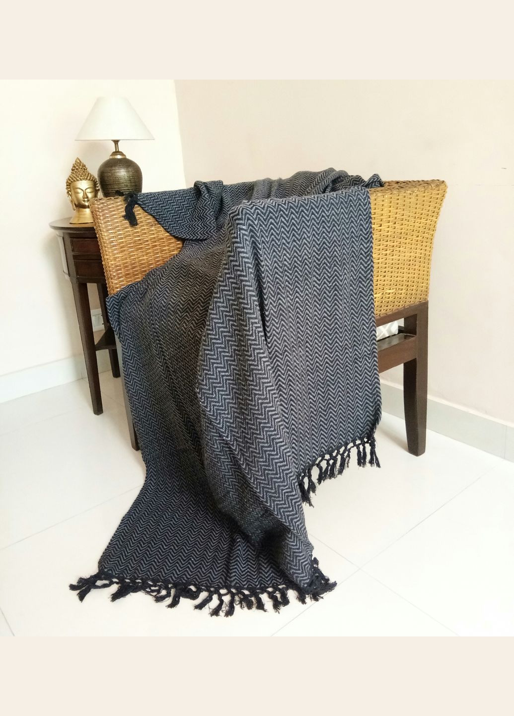 Плед хлопковый "Melange Gray" 125х175 см a-3192 Silk Route (301940815)