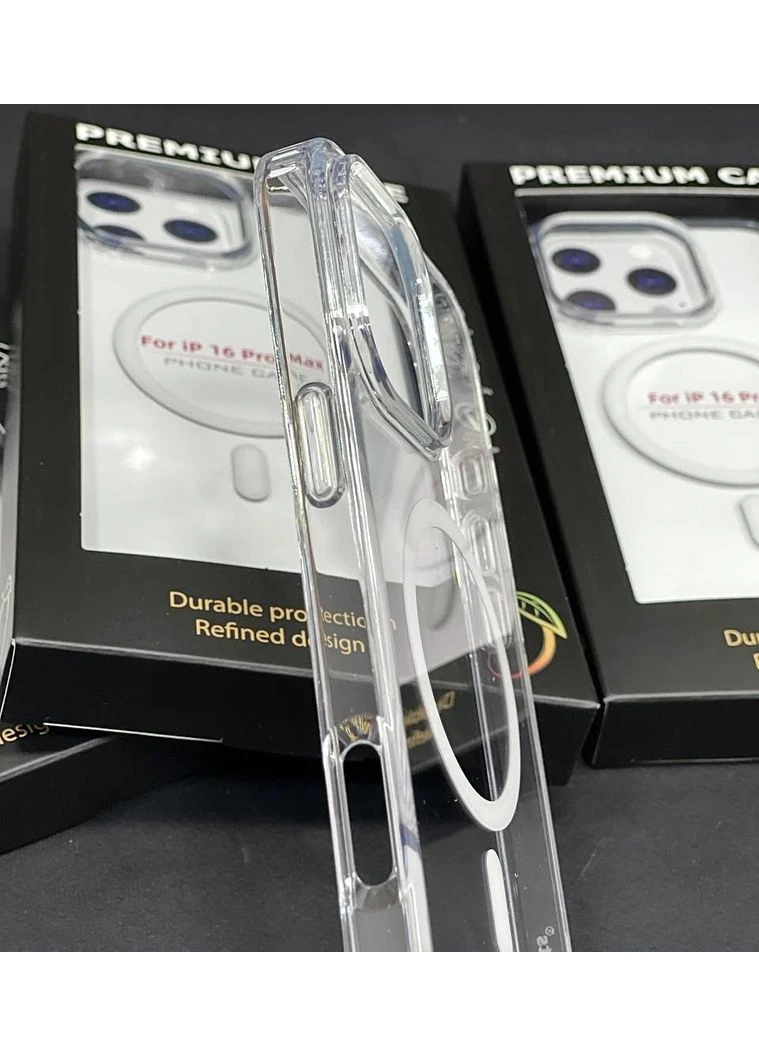 Чохол Magsafe на 16 PRO MAX Mango Magnetic магнітний на айфон Crystal clear No Brand (369137288)