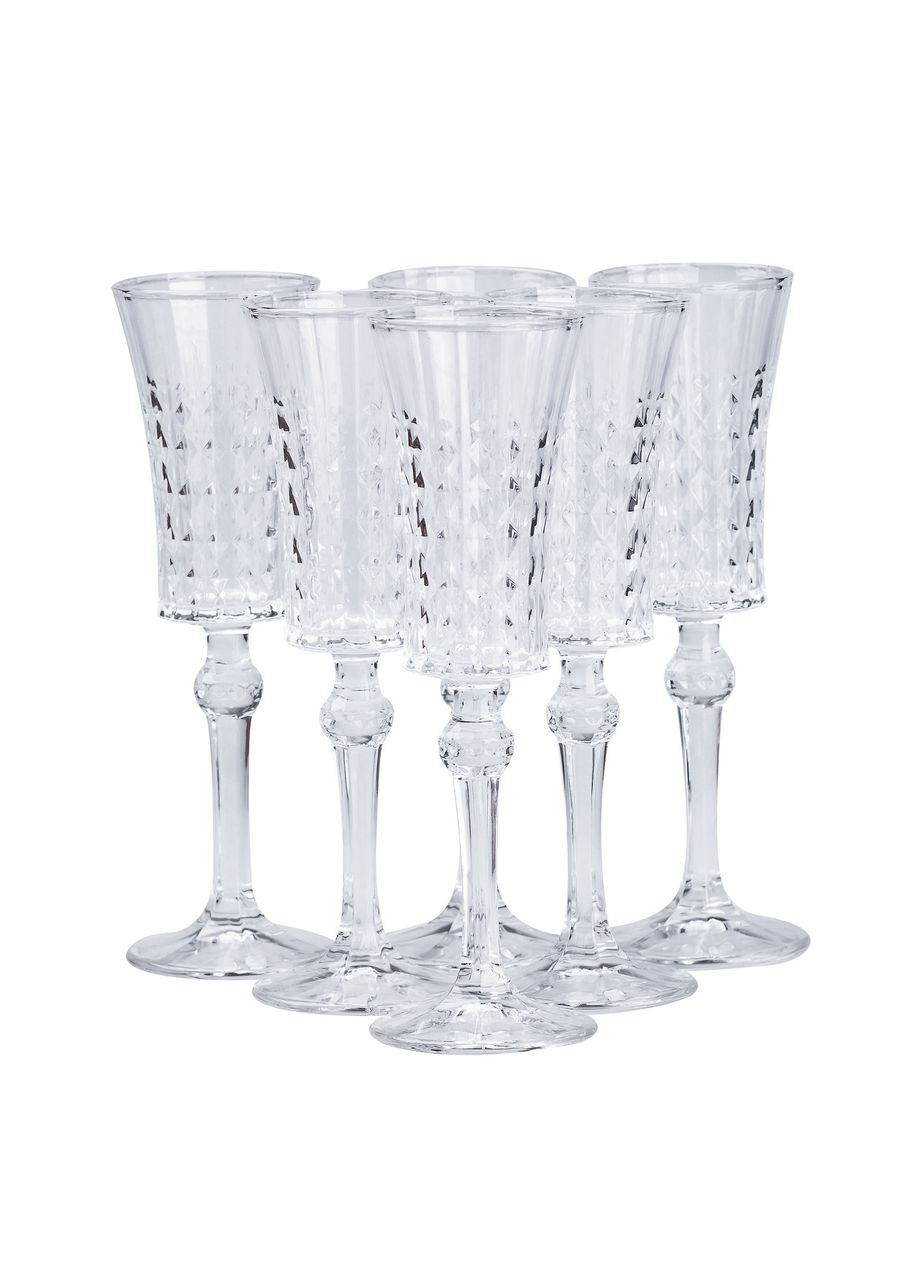 Набор бокалов для шампанского 6 шт по 150 мл Прозрачный TS Kitchen (360455431)