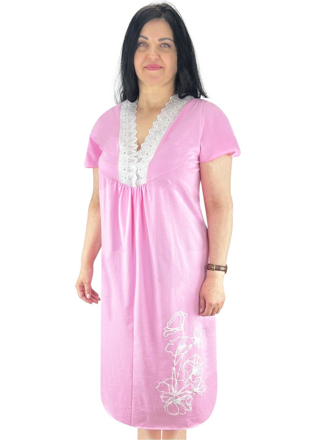 Нічна сорочка жіноча з накатом кулір Жемчужина стилей 4691 (283324888)