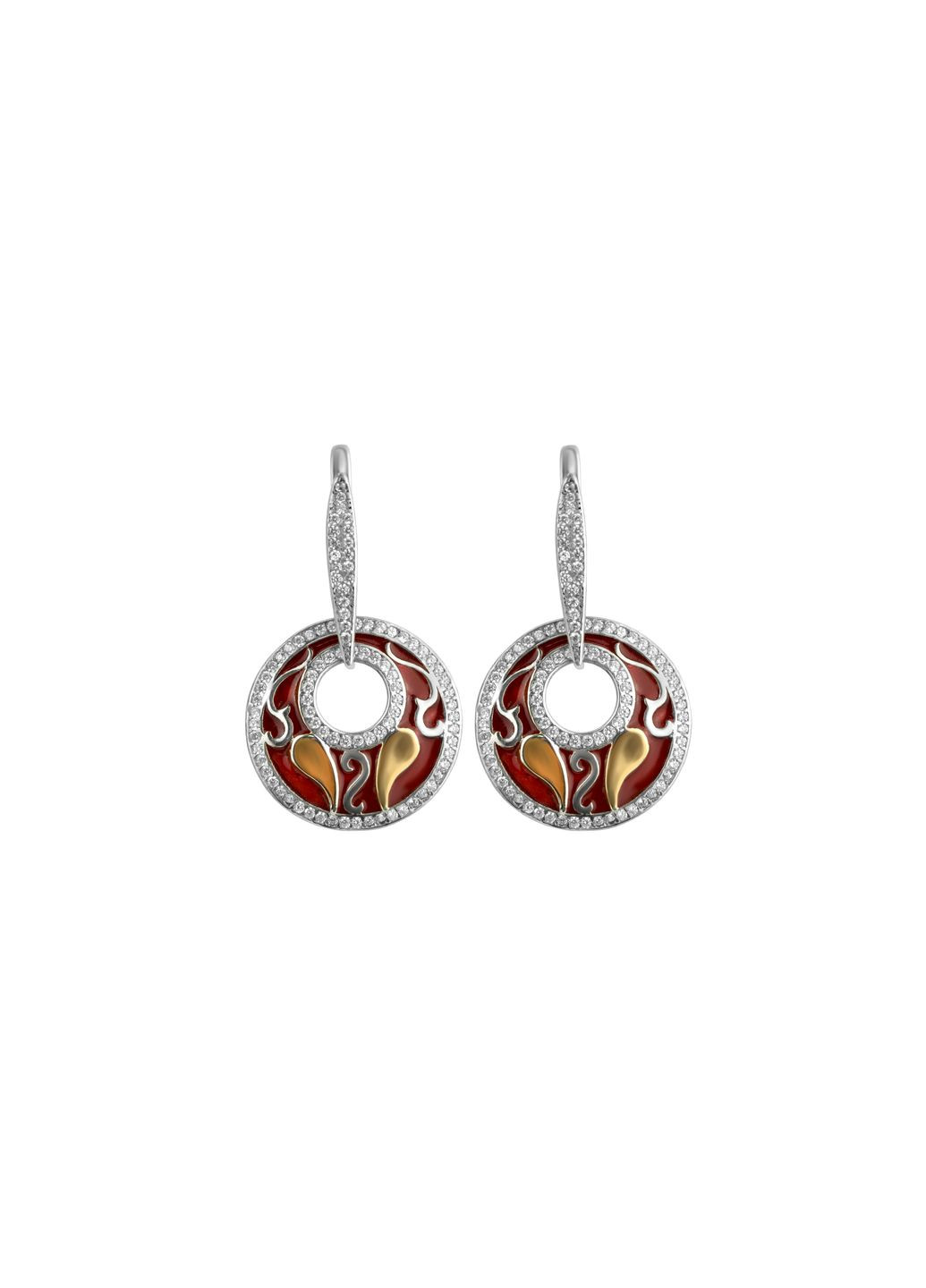 Серьги серебряные с золотом Капли 466с No Brand (316398069)