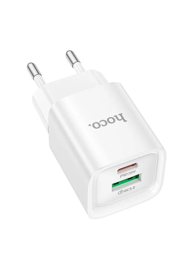 Зарядное устройство C147A Charm 1xUSB-C PD20W + 1xUSB QC3.0 White (6942007630276) Hoco (382662078)