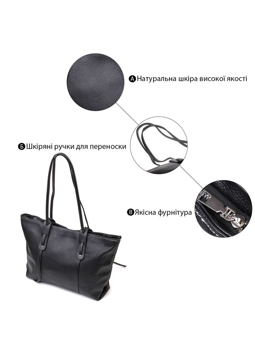 Сумка жіноча сумка з натуральної шкіри 22082 Чорна Vintage (329197004)