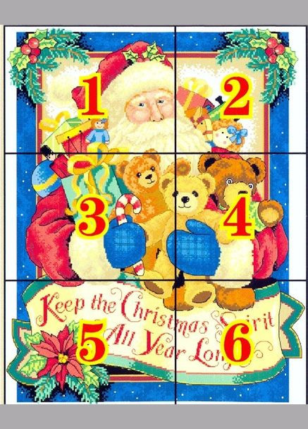 Набор для вышивания крестиком по нанесённой на канву схеме "Happy Christmas (2)".AIDA 14CT printed, 44*54 см Everlasting (313613721)