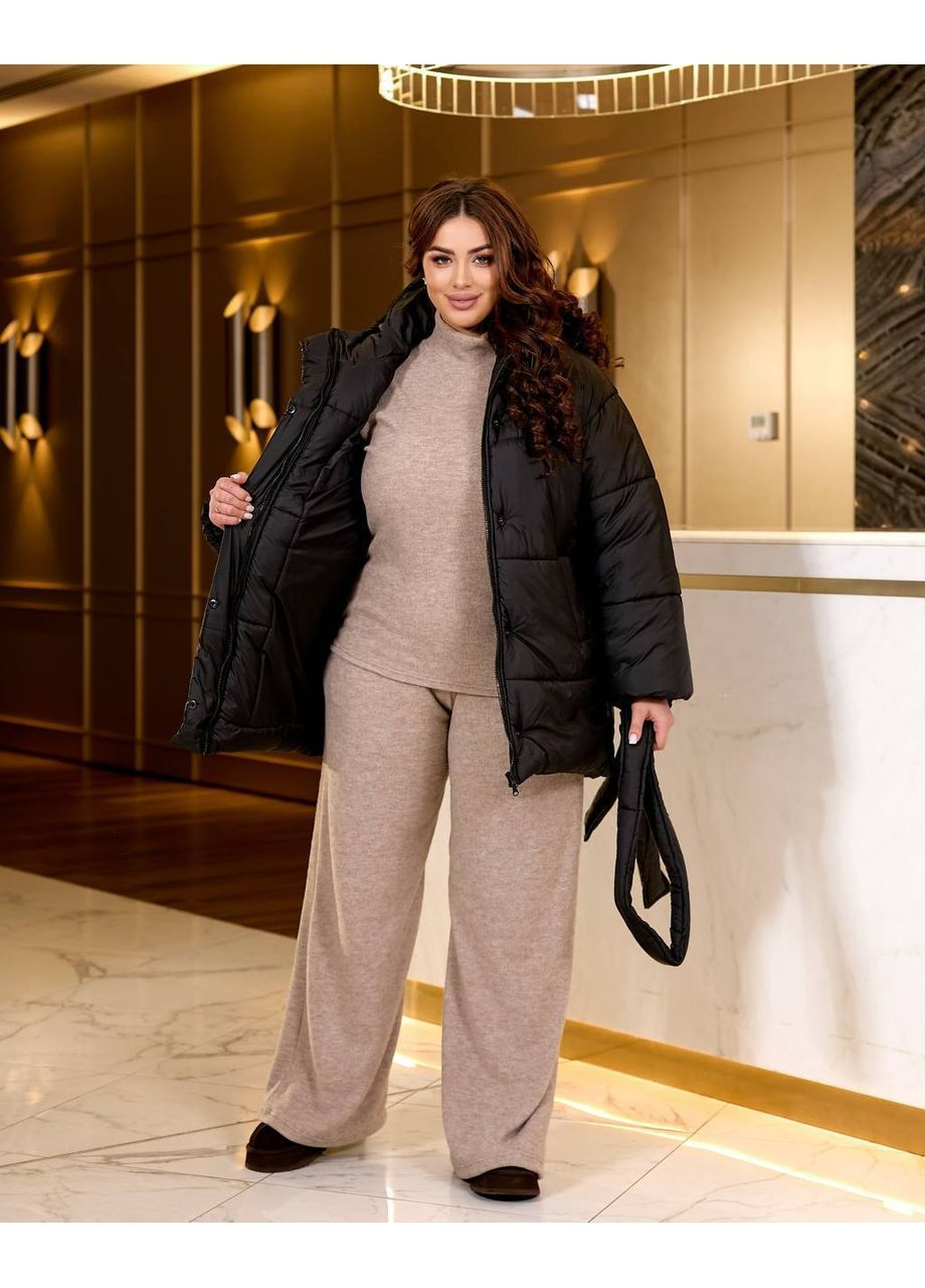 Чорна демісезонна куртка жіноча тепла Style Point