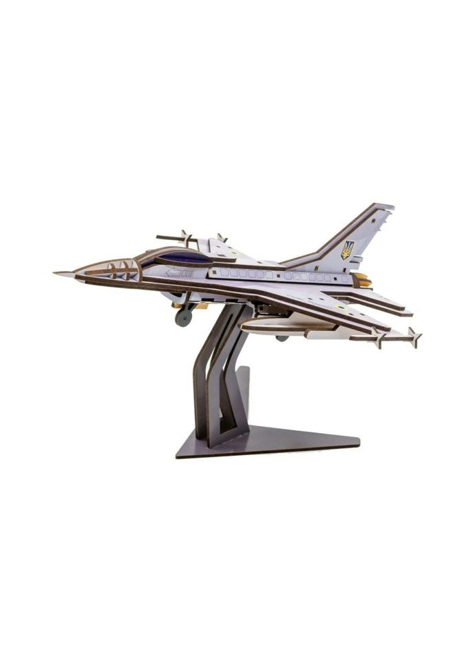 Дерев'яний 3D конструктор "F16" Арт-26913, 79 деталей PuzzleOK (315352175)