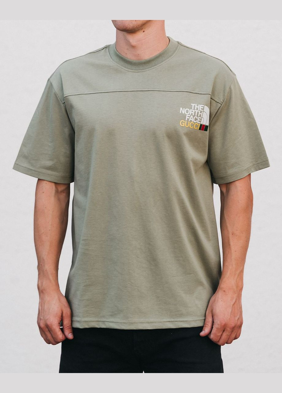 Оливкова футболка f0007 x gucci The North Face -shi-6325