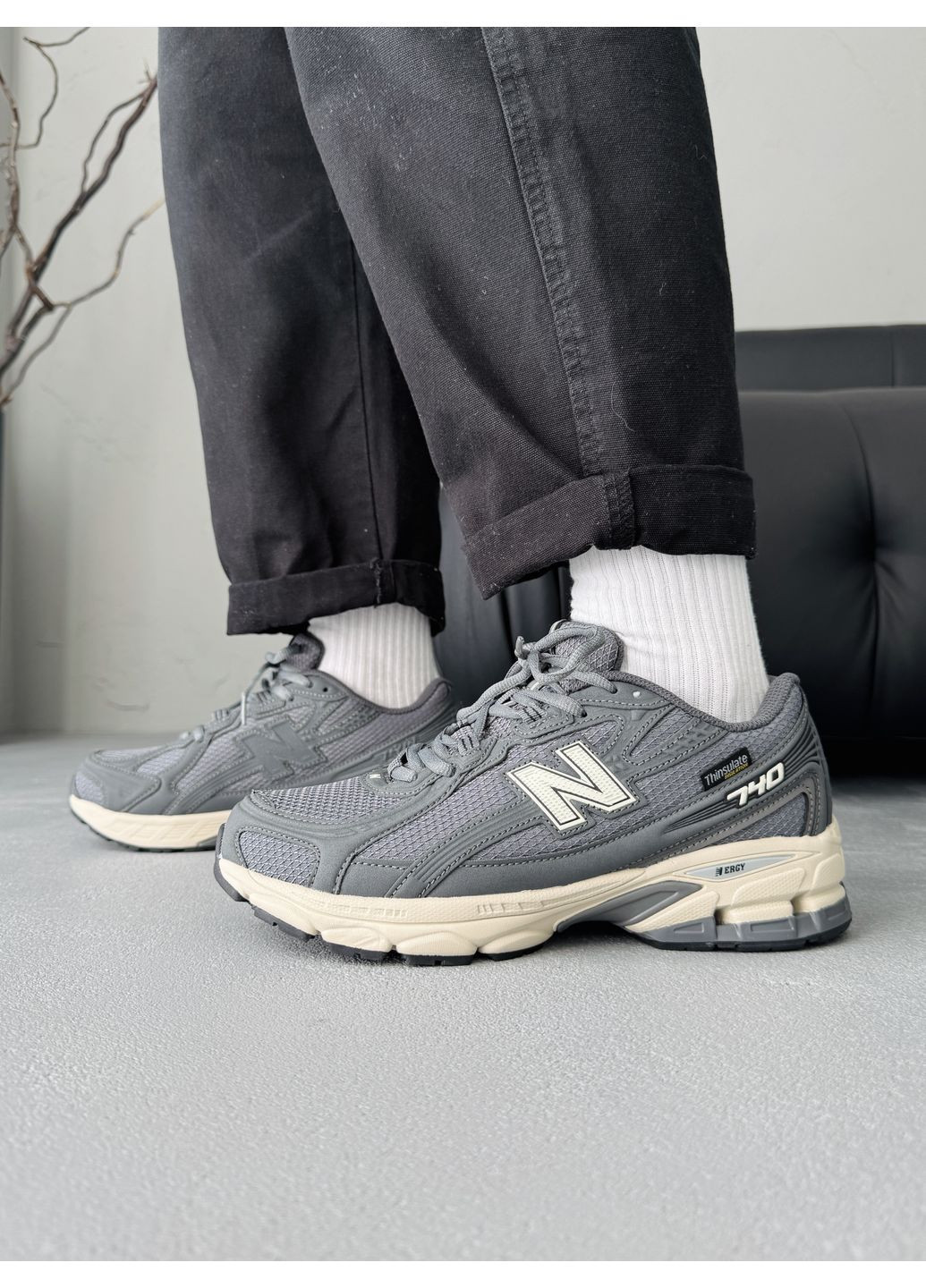 КРОССОВКИ ЖЕНСКИЕ NEW BALANCE 740 GREY / BEIGE GORE-TEX НЬЮ БЕЛАНС 740 No Brand серые демисезоны (367168493)