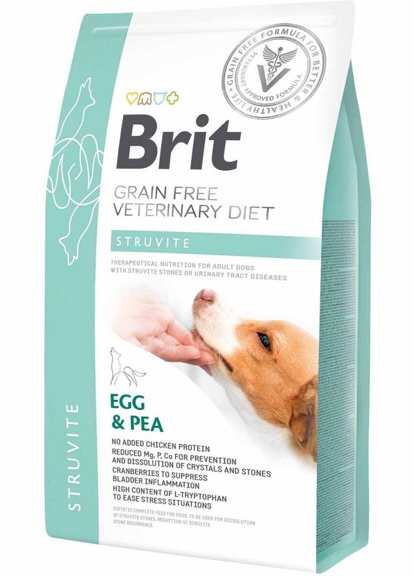 Сухий корм VetDiets Struvite 2 kg (для собак із запальним захворюванням сечовивідних шляхів) Brit (292259685)