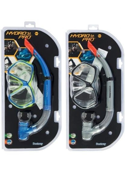 Набір 2 в 1 для плавання "Океанський дайвер" 24003 (маска: розмір L, (14+), обхват голови ≈ 54-65 см, трубка), сірий Bestway (300693866)