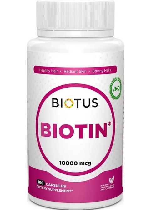 Биотин от выпадения волос Biotin 10000 мкг 100 капс Biotus (357342329)