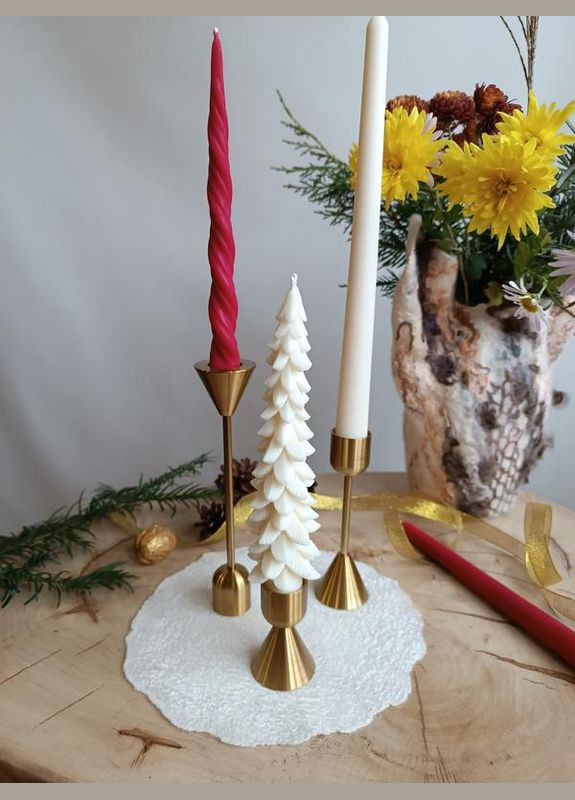 Набор подсвечников gold 3 шт различной высоты, двухсторонний. No Brand (316631251)