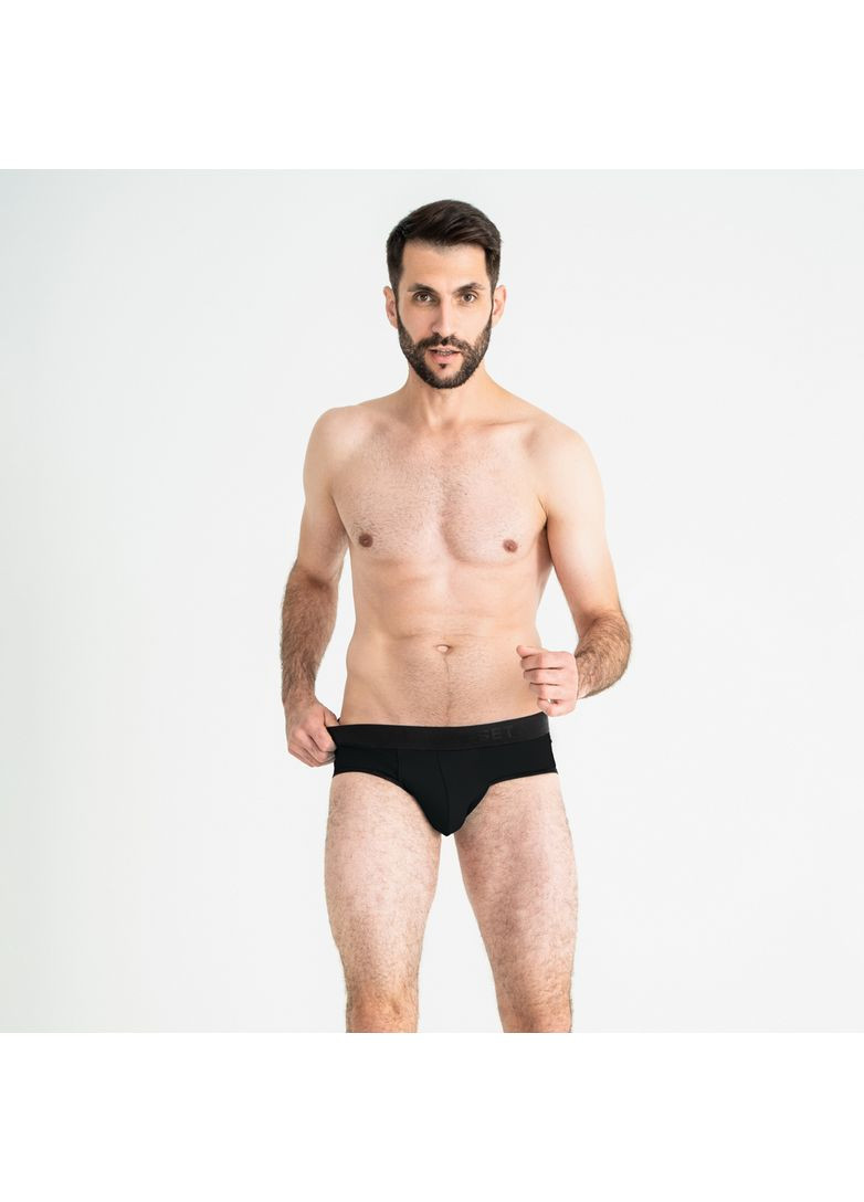 Чоловічі труси сліпи з бавовни,, BS190-01 MAN's SET Anatomic Slips Black Series (366575407)