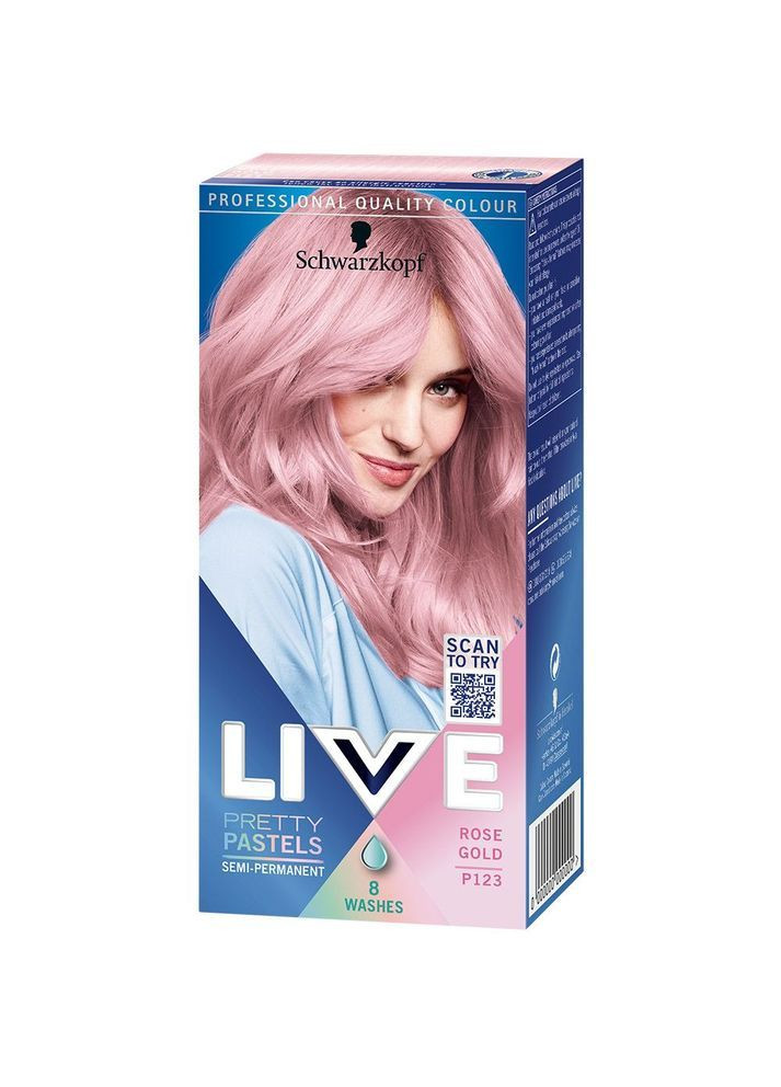 Временная краска для волос Schwarzkopf Pretty Pastels P123 Rose Gold, 50 мл Live 9000101256925.0 (368970005)