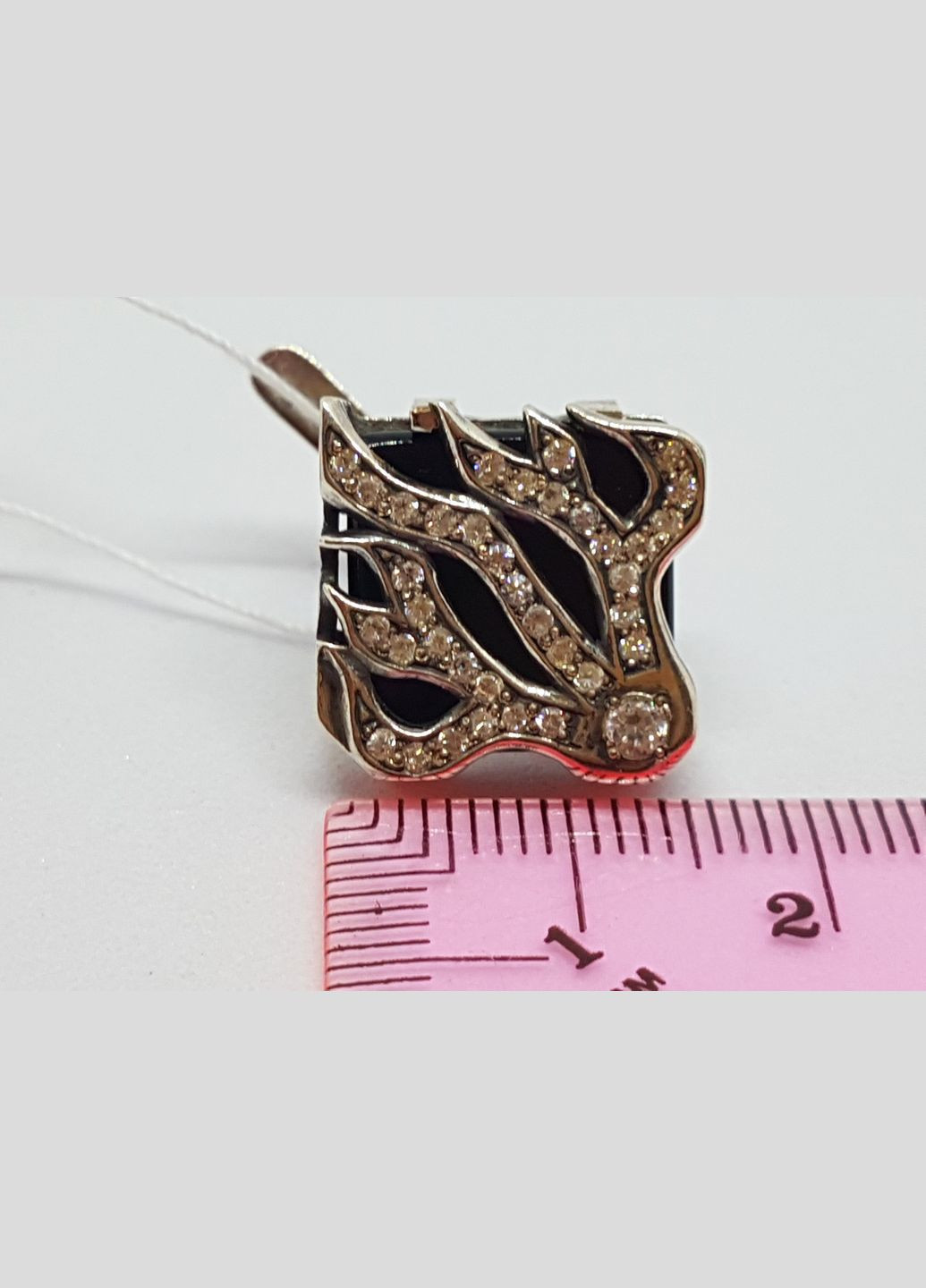 Срібні сережки Вогонь з оніксом. 2402 AGNI (327416517)