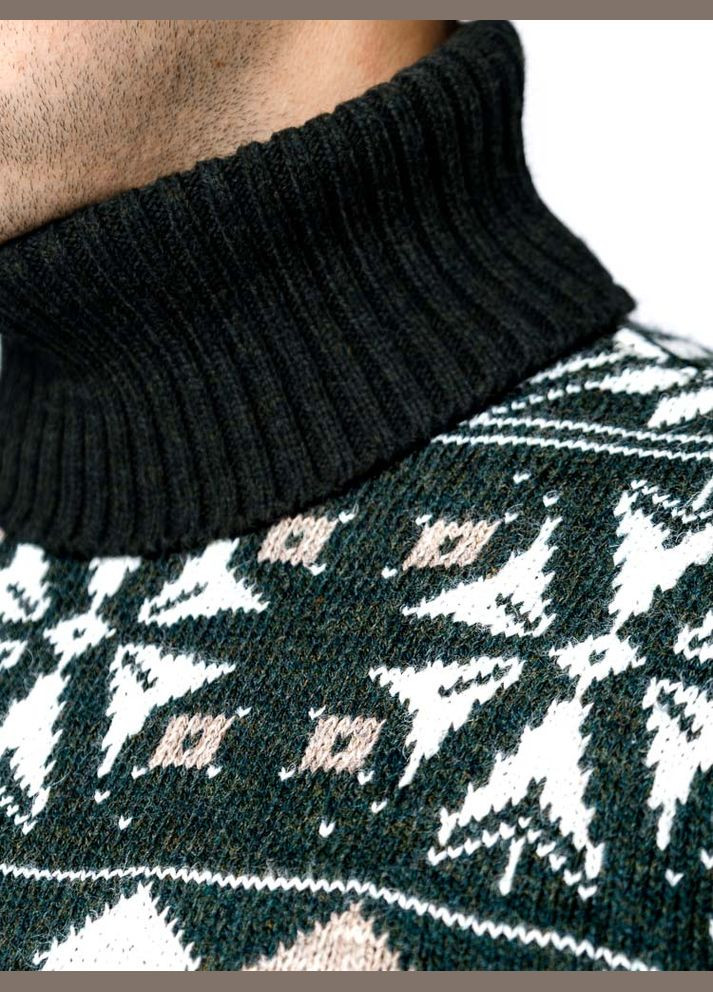 Темно-зеленый зимний мужской свитер цвет темно-зеленый цб-00233271 Gerekli