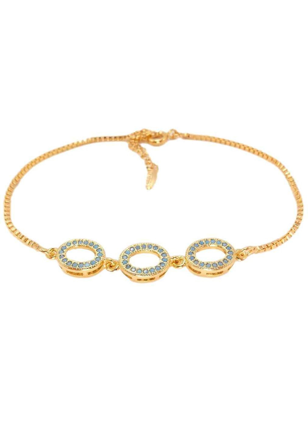 Браслет Позолота 18K "Три Овала" довжина з дод. ланцюжком 17,5-21см (918464) Xuping Jewelry (359438740)