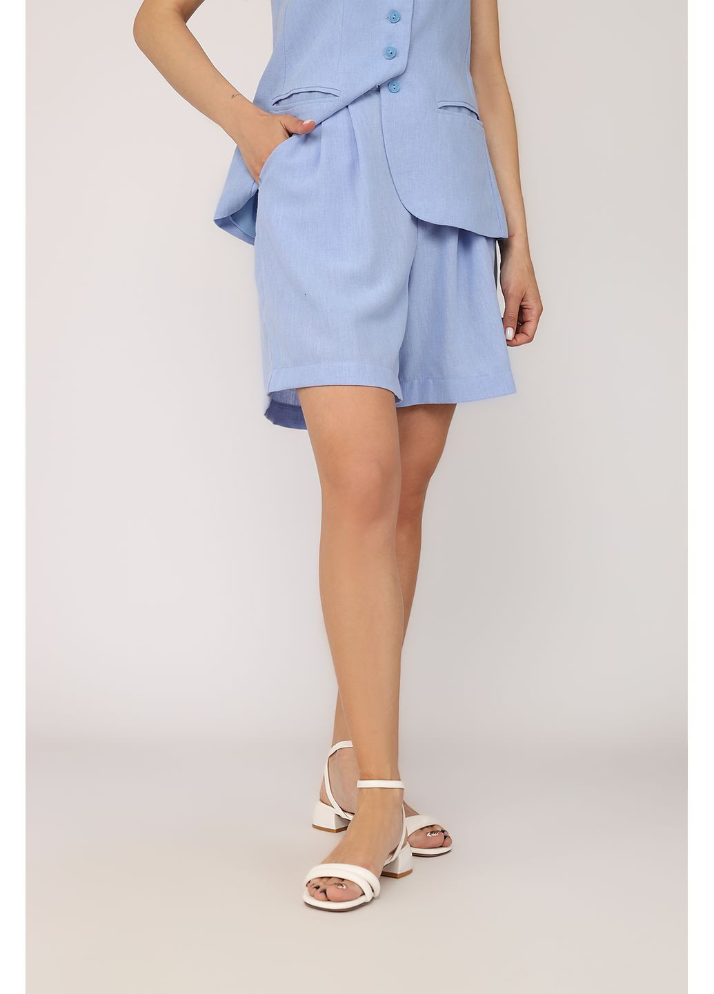 Шорти жіночі колір блакитний CB-00276444 Yuki (333930623)