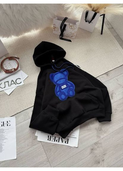 Женские тощие оверсайз с мишкой, с синим мишкой, на флисе (арт. 717EB) No Brand (368864982)