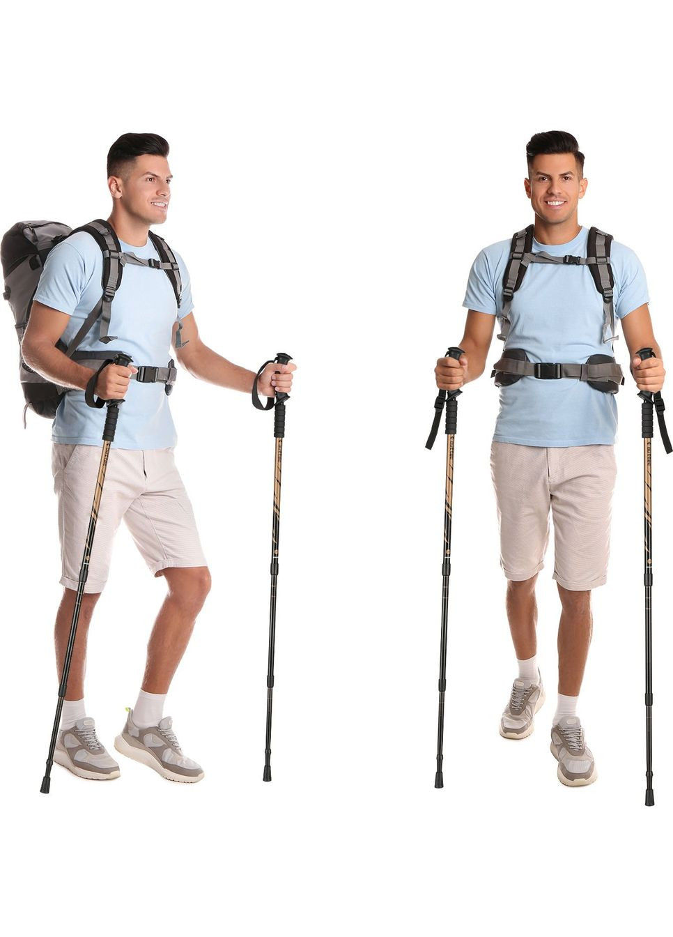 Трекінгові палки карбонові 3-х секційні 70-135см Anti-shock Outtec (296119641)