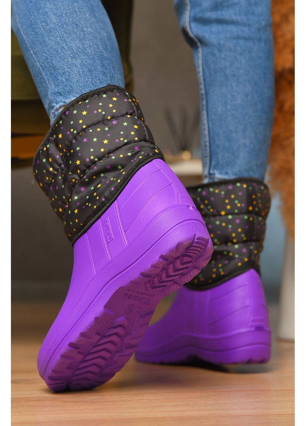 Дутики жіночі на хутрі фіолетового кольору Let's Shop (365776093)