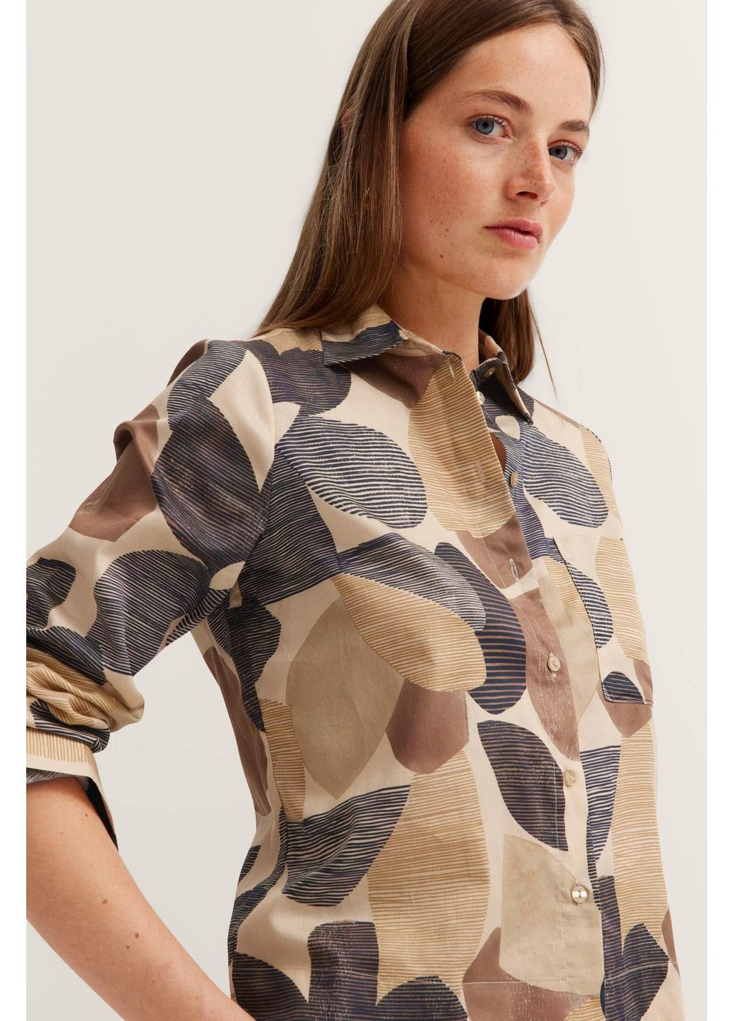 Коричнева жіноча блуза коричнева на запах Bugatti