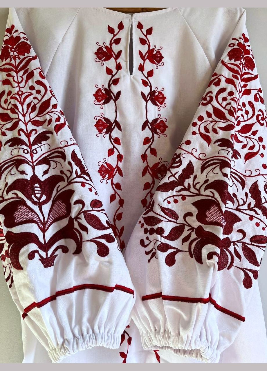 Белая женская льняная белая вышиванка вышивка «семейное дерево» узор цветочный прямой, свободная лен (329693241)