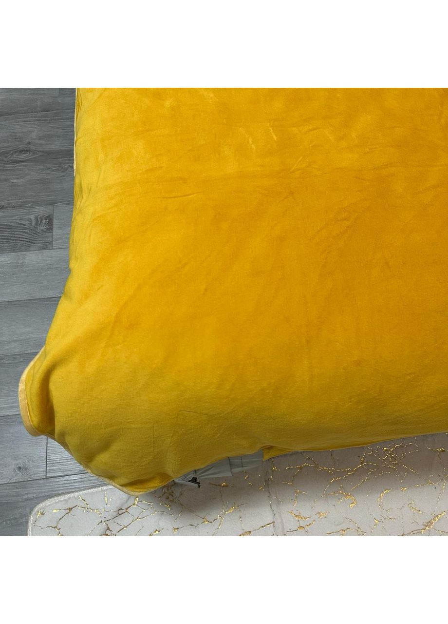 Велюровий набір постільної білизни євро розмір жовтий колір No Brand (367912392)