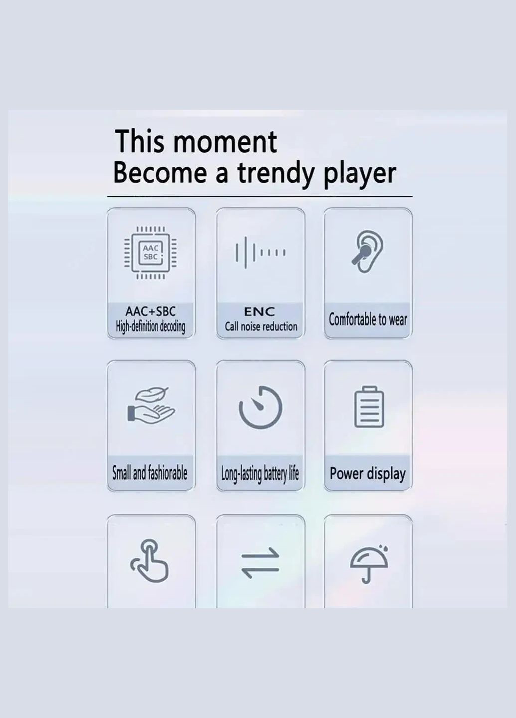 T2 TWS Бездротові Bluetooth-навушники з цифровим дисплеєм і Hi-Fi звуком. Сині No Brand (344547757)