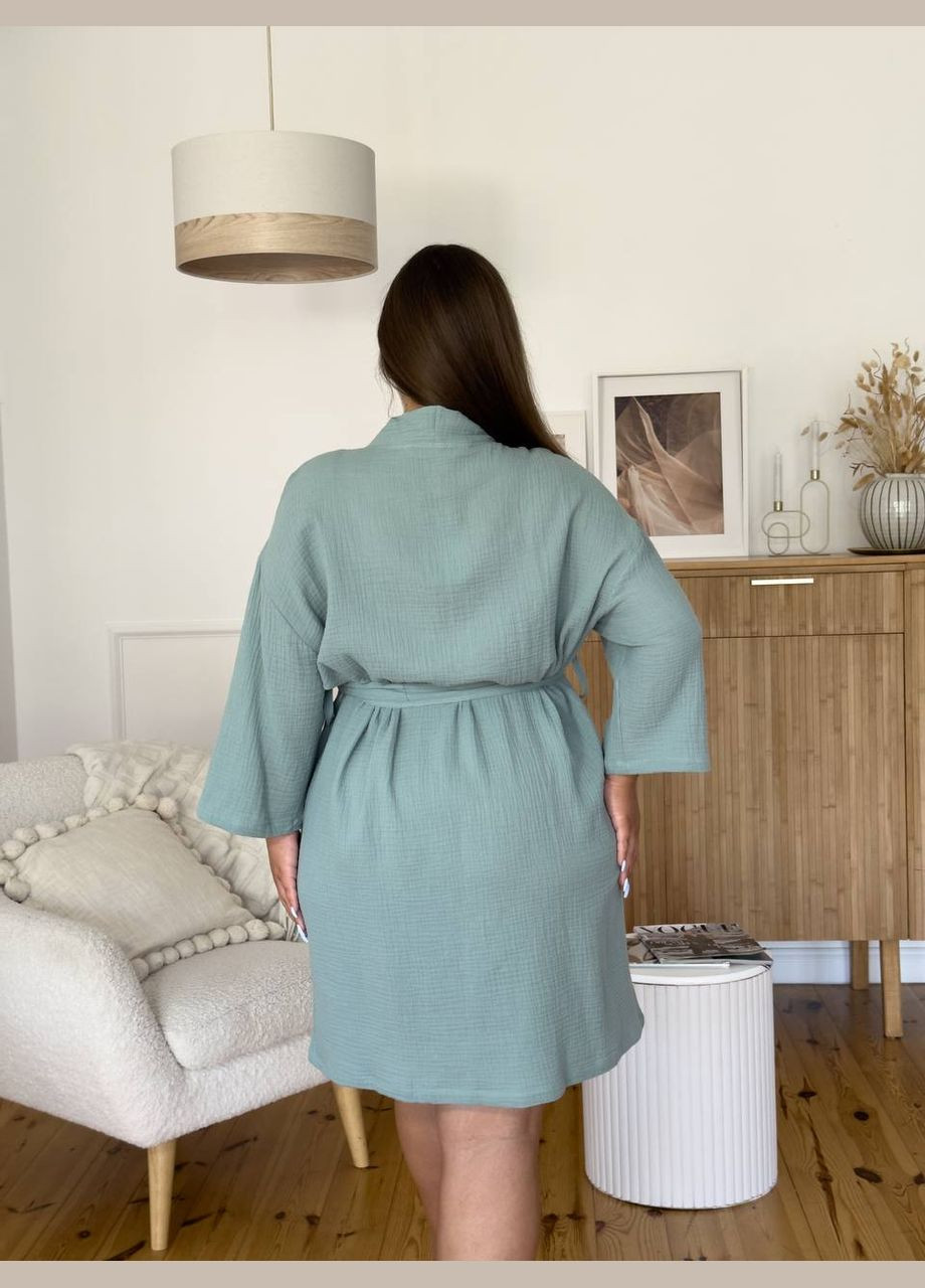 Женский халат-кимоно для беременных из муслина темно-оливковый Cosy (299339303)