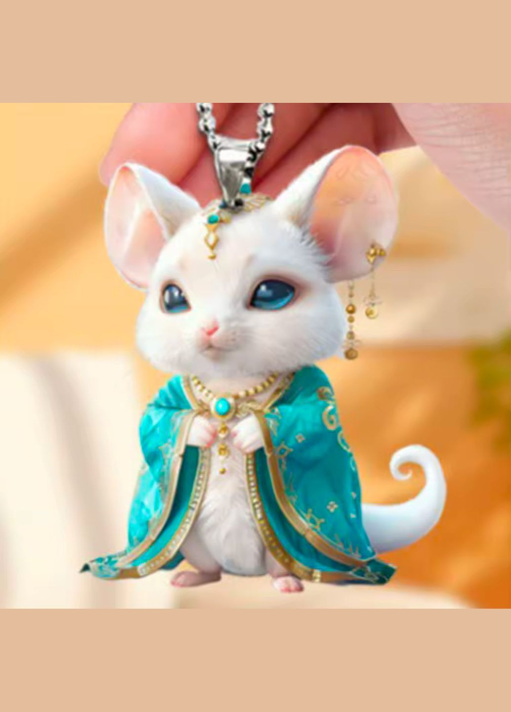 Брелок - подвеска на ключи в виде симовла года по Китайскому гороскопу из акрила год КРЫСЫ (МЫШИ) No Brand (314813432)