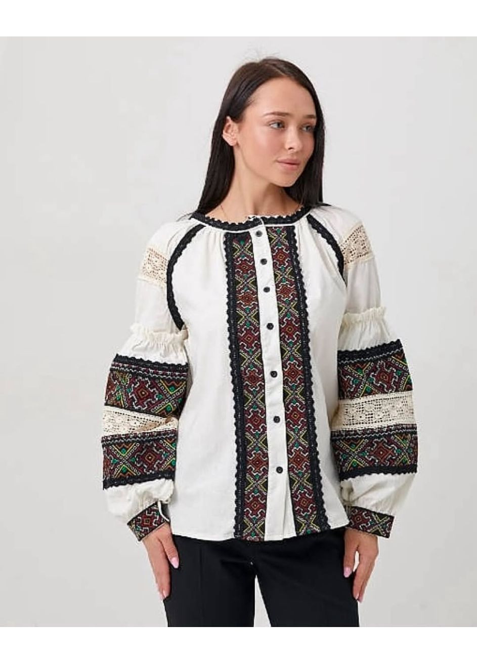 Біла жіноча вишита сорочка "мальва" ESQ (353307118)