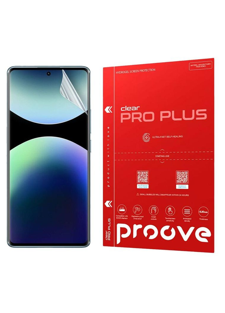 Ударостійка 3D-плівка Hydrogel PRO PLUS для Xiaomi Redmi Note 14 PRO 4G, глянцева, повний захист дисплея Proove (337348251)
