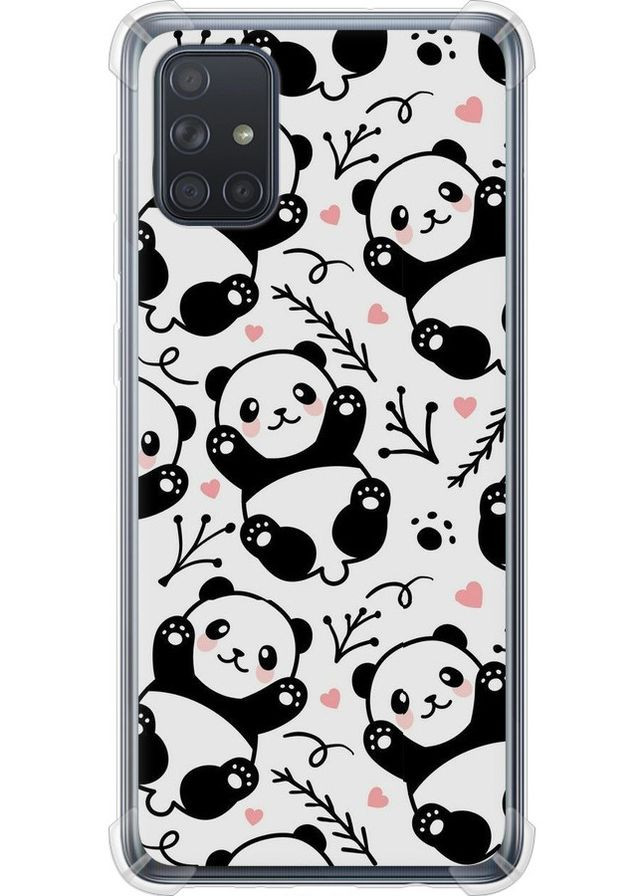 Силіконовий протиударний с посиленими кутами чохол 'Панди' для Endorphone Samsung Galaxy A71 2020 A715F (258483900)