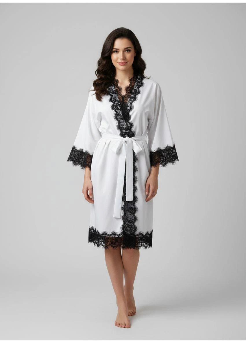 Красивий жіночий халат з мереживом. Exclusive (378007606)
