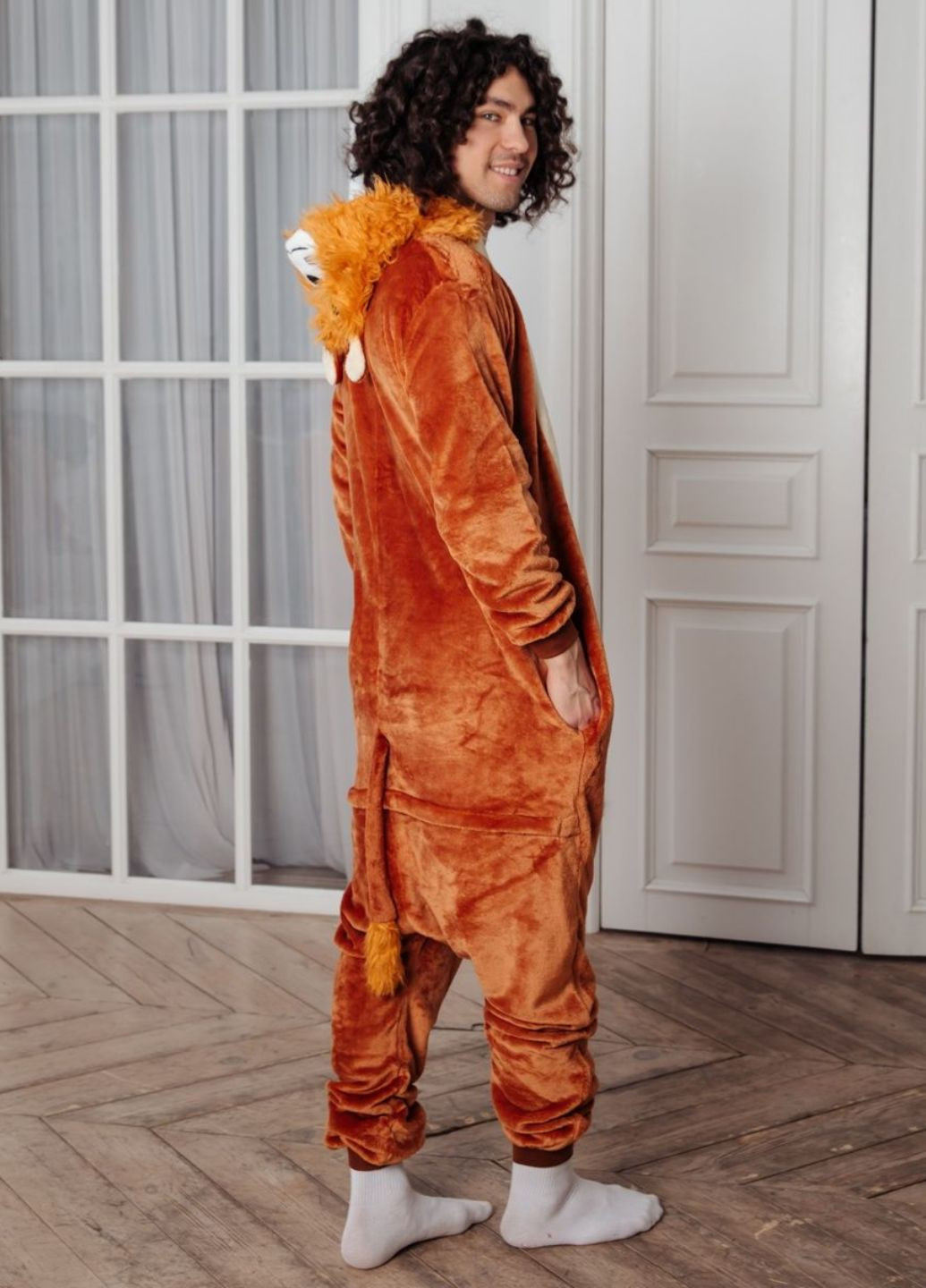 Чоловіче кігурумі лев із хутряною гривою кишенями та хвостом (1027/1) My Kigu (356156700)